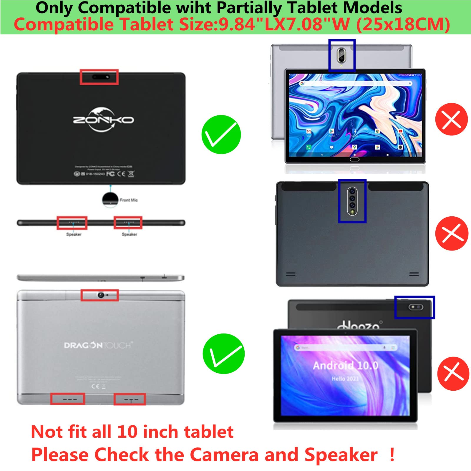 Hminsen Case For Pritom M10 Tablet 10 Inch,Silicone Stand Cover For Qunyico Y10 Tablet 10 Inch/Gateway Tablet 10 Inch/Digiland T